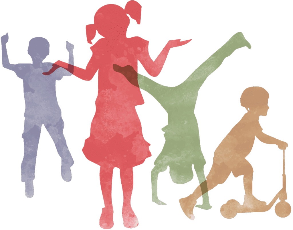 Silhouetten von Kindern als Dekorationselement